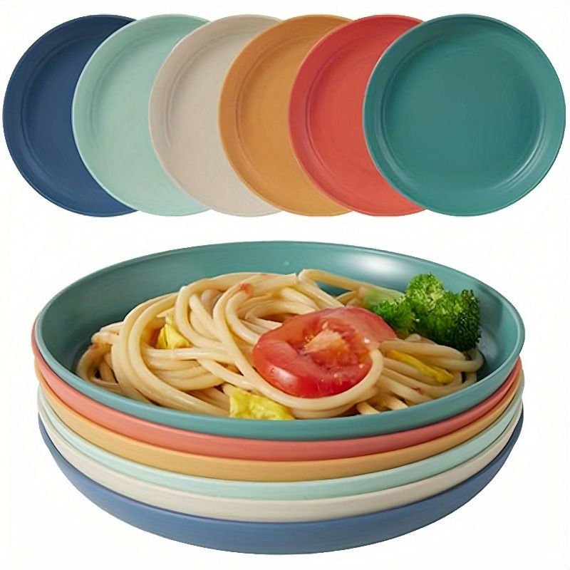 

3pcs Plastic Dinner Plates, Bpa-free, Microwave & Dishwasher Safe, Ideal For Pasta, Fruits, Desserts, With Uncharged, For Home, Kitchen, Picnic, Camping, Rv Use