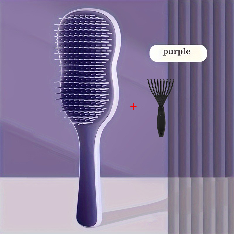 2pcs-set, A Hairbrush And A Black Cleaning Brush, Detangling Hair Brush - Easy Eliminator With Gentle Scalp Massage, Anti-static For - Ideal For Everyday Use At Home