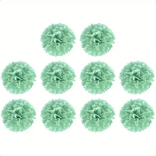 10 pack tissue pom poms flowers wedding decoration durable and beautiful apply to birthday party wedding 6 inches mint green