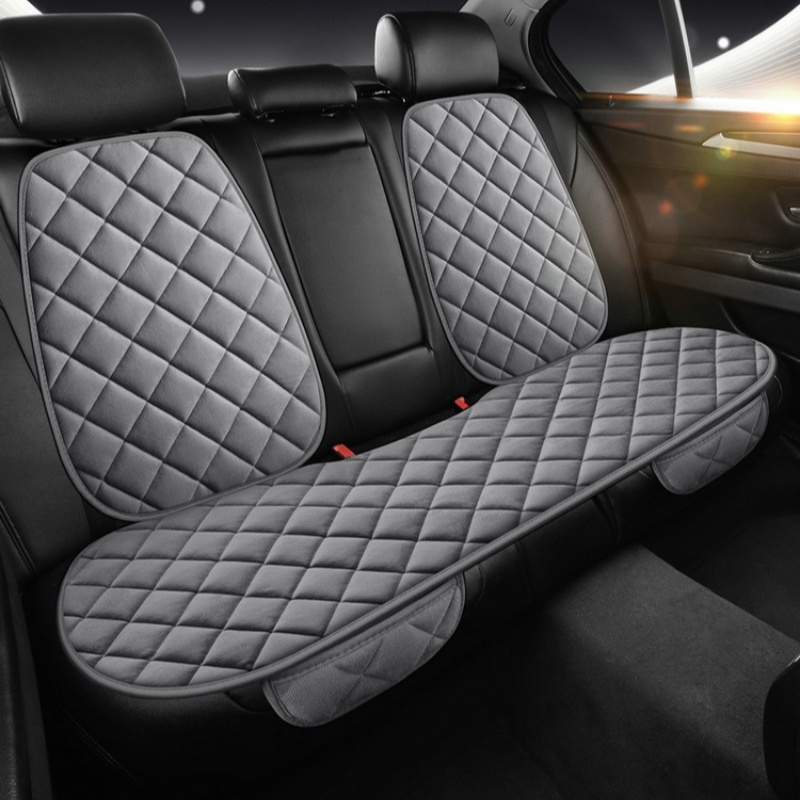 

New Car Seat Cushion Square Rear Row 3pcs, Design, Plush Material, Comfortable And Warm, , Suitable For All And Multiple Models