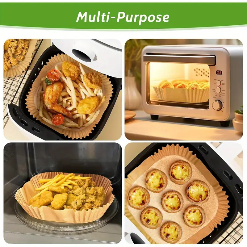 360pcs 6. unbleached heavy duty air fryer paper liners disposable, & non-leak parchment paper liners for airfryer basket, deep fryer parts & accessories, air fryer liners non stick, air fryer , air fryer liners large size, cooking accessories, food prep tools, nonstick surface, disposable liners, reusable alternative, material, baking liners, meal preppers, home cooks Product details 5