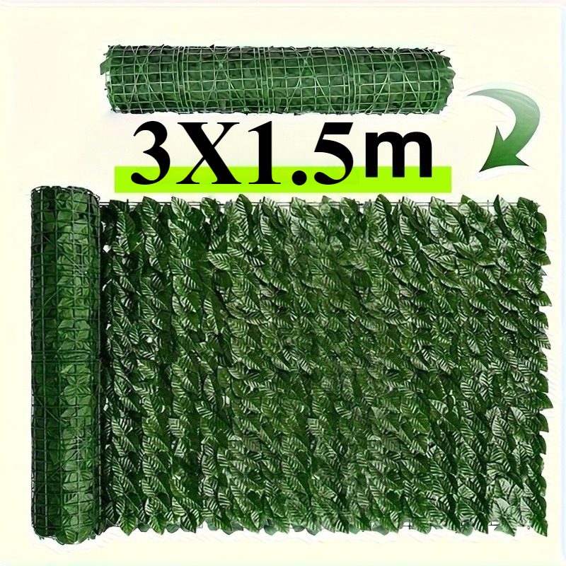 TEMU 【2.5d】 [2.5d] 1pc 3x1.5m Artificial Simulation Artificial Turf Privacy Fence Screen, Multifunctional Hedge, Wall Decoration