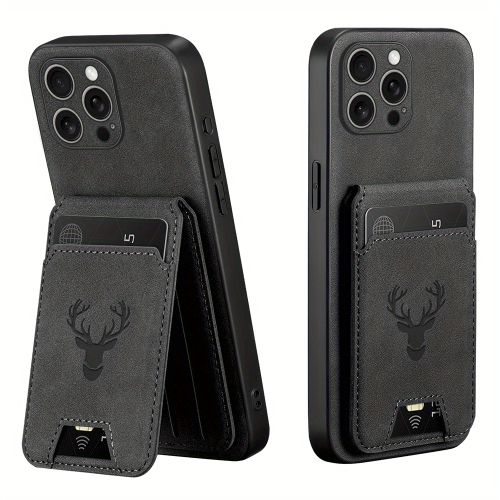 Étui Portefeuille En Cuir Synthétique Pour IPhone 11 à 16 - Support Intégré - Neuf