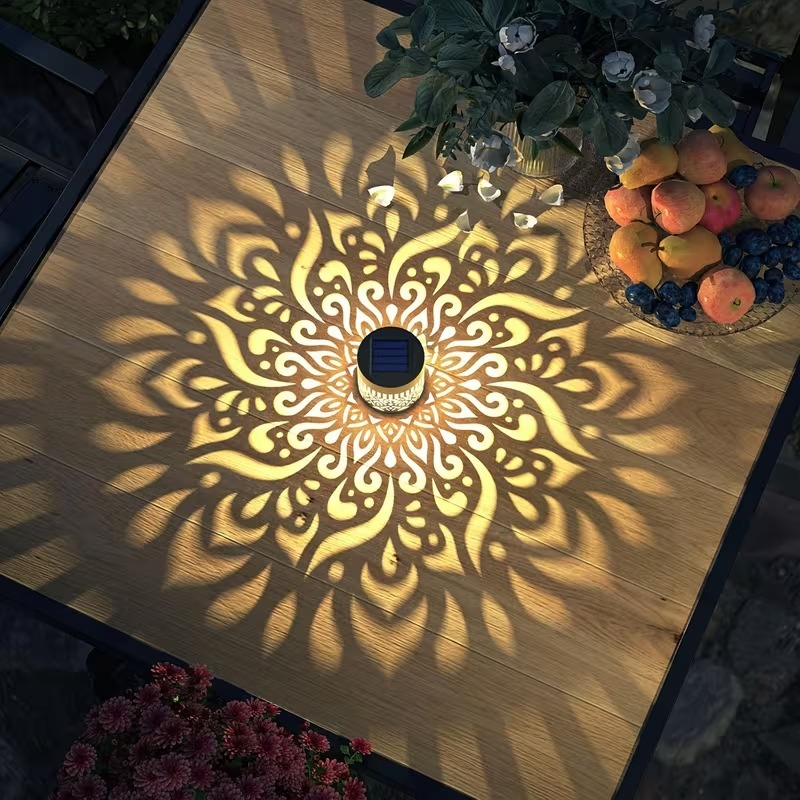 1pc solar mandala outdoor wall light ip65   ornate solar wall light fence light and courtyard light suitable for outdoor wall decoration on stairs courtyards and gardens warm light festive party gift atmosphere light