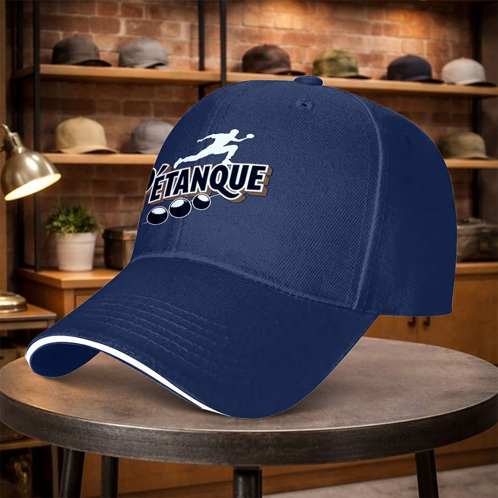 TEMU Casquette de baseball unisexe Pétanque French Bowling Sport, adaptée à toutes , casquette plate de style , chapeau de voyage d'extérieur léger,
