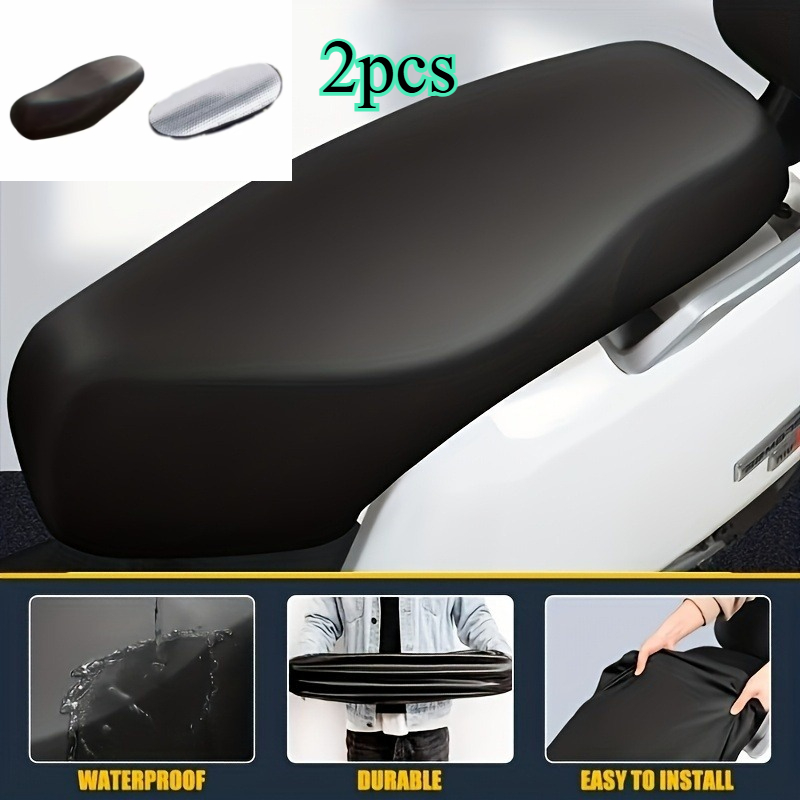 TEMU Motorcycle Seat Cover Set Of 2pcs. Summer Sun-protective Seat Cover, Dust-proof, Uv-proof, Snow-proof And Anti-slip Seat Cover. Suitable For
