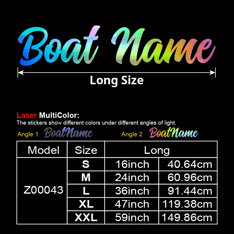 TEMU 1pc Custom Boat Name Stickers Reflective Vinyl Decals Art Handwritten Font Personalized For Pontoon Windshield Ship Vehicle Letter Graphic