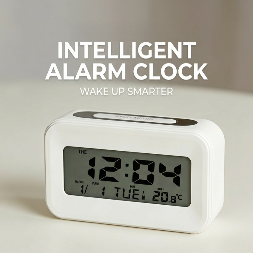 TEMU 1 Led Room Decoration Digital Alarm Clock, Mini Clock, Modern Bedroom Digital Alarm Clock, Fashionable Bedside Table Clock With Birthday