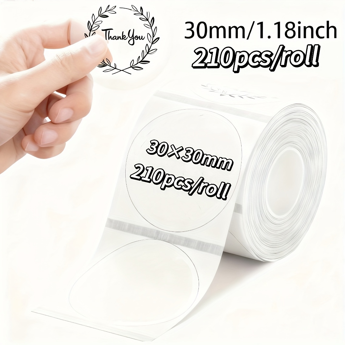 TEMU 1 Roll Transparent Thermal Label Paper Suitable For P50/m110/m120/m220/m221/ Printers, Compatible For P50/m110/m120/m220/m221/ Thermal Labeling