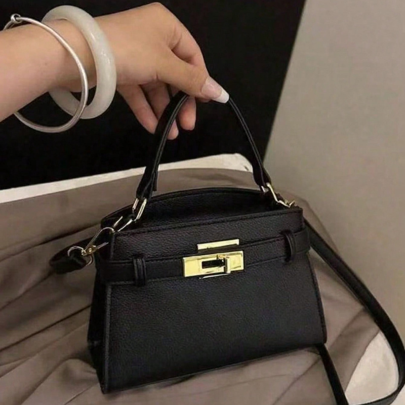Image of Women's Elegant Business Casual Handbag - Mini Crossbody Bag With Hardware And Closure, Handbag With Hardware And Closure - , Formal, , Work, Travel, Fall And Winter.