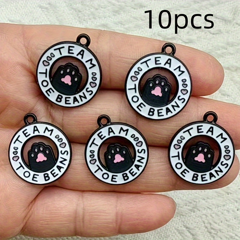 TEMU 10pcs Cute Acrylic Cat Paw Charms, Black Pendants, For Jewelry Making, Necklace, Earrings, Handmade Jewelry, Jewelry Making Pendants
