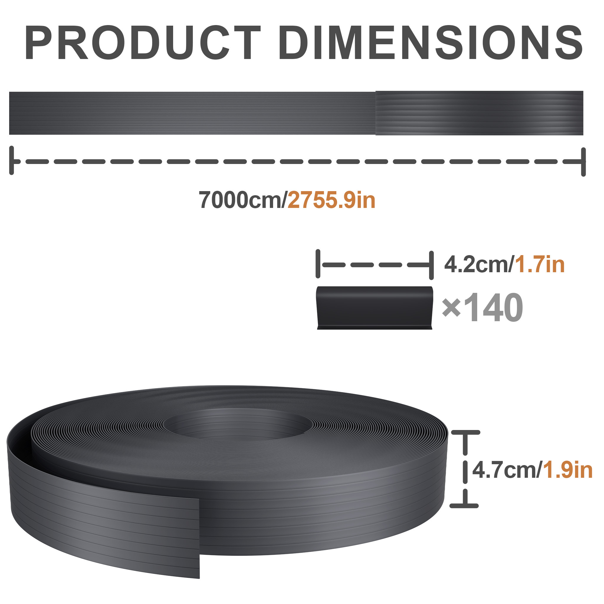 35m/65m/70m Pvc Privacy Fence Fabric, Opaque Privacy Screen Roll, For Outdoor Fencing And Screening On And , Includes Fixing Clips, Suitable For Gardens And , , And Grey
