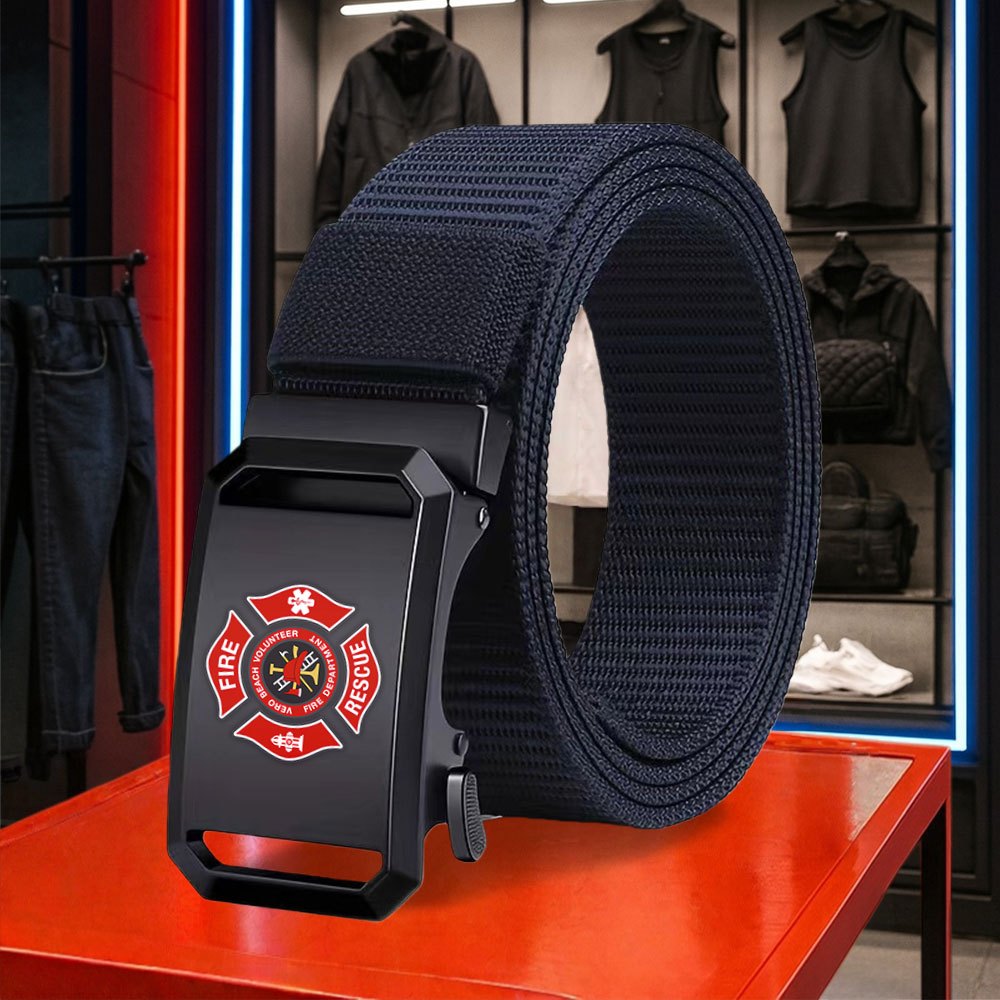 TEMU 1pc New Style Belt, Casual Versatile Belt, Firefighter Rescue Volunteer Badge Removable Belt, In Multiple Colors, Durable Suitable For And Work,