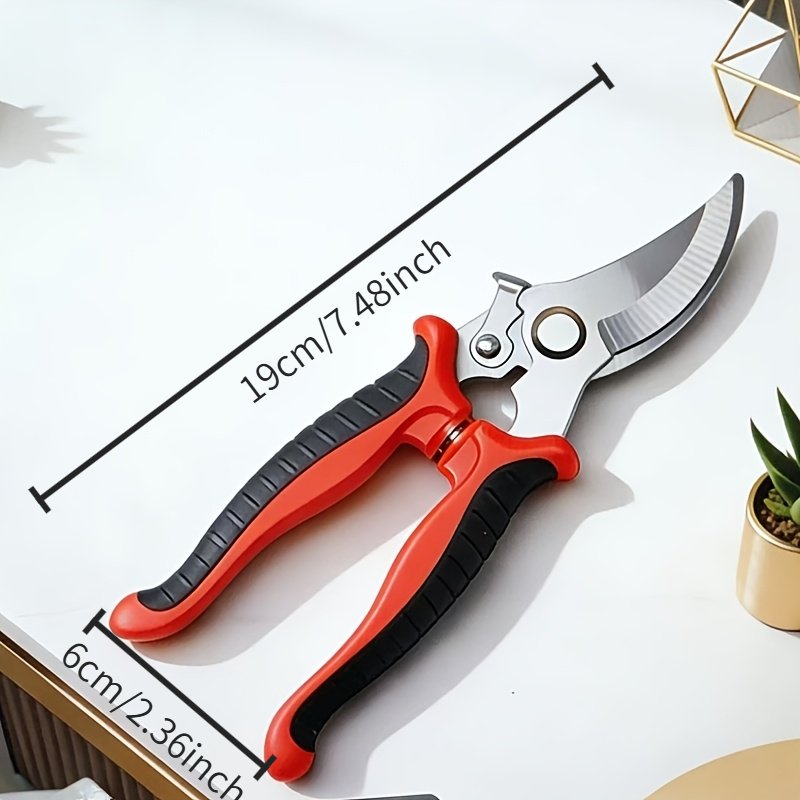 TEMU Professional Heavy-duty Pruning Shears With Non-slip Grip & High-carbon - Suitable For Trimming Thick Branches, Shears For Landscaping, ,