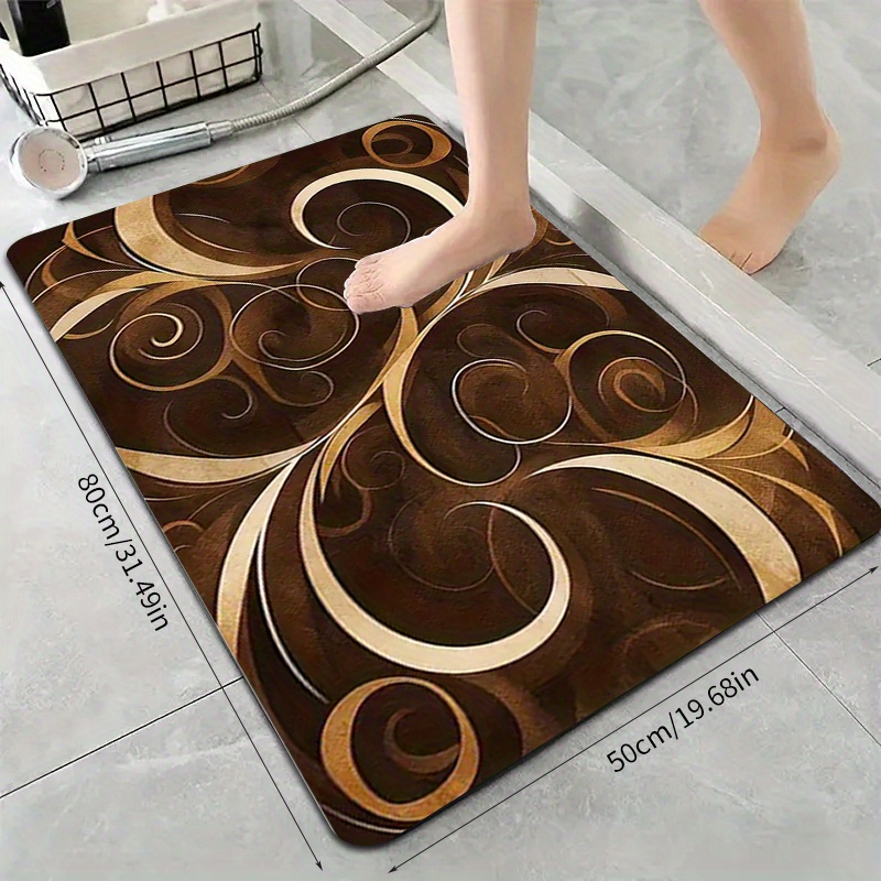 TEMU Tappeto Bohemien Vintage Marrone con Motivo , Lavabile in Lavatrice, Antiscivolo, per Camera da Letto, Tappeto per Corridoio, Tappeto per