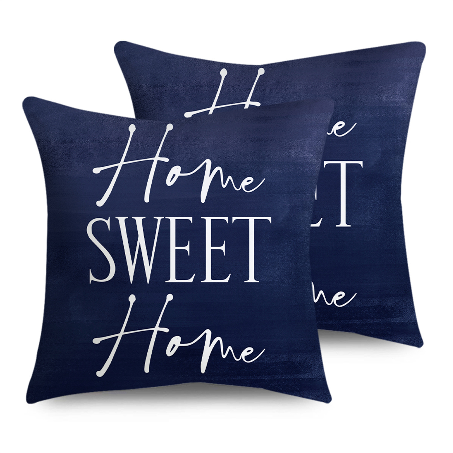 2pcs Spring Navy Blue For Home Sweet For Home Throw Pillow Covers Decorative For Home Decoration