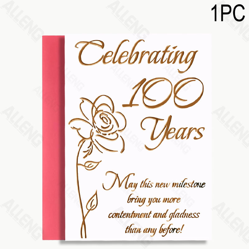 TEMU 1pc Unique & Fun 100th Birthday Greeting Card For - Any Celebration Cartoon Design High-quality Paper