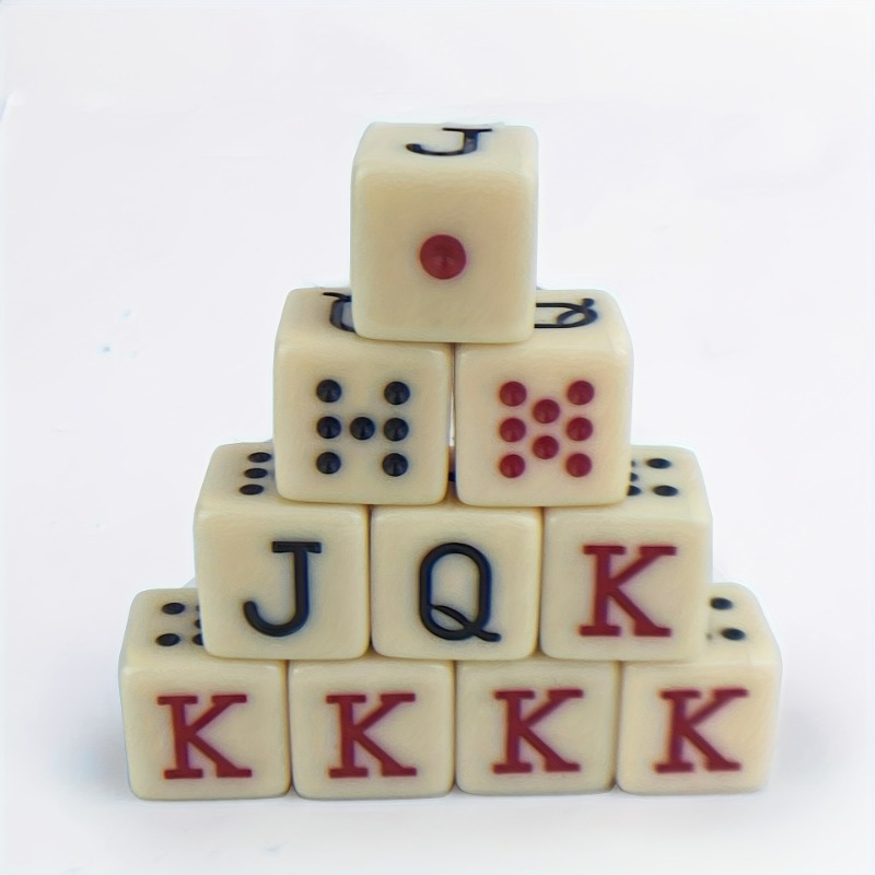 TEMU 10pcs Vintage Khaki Acrylic Dice Set, 16mm - Ideal For Board Games &