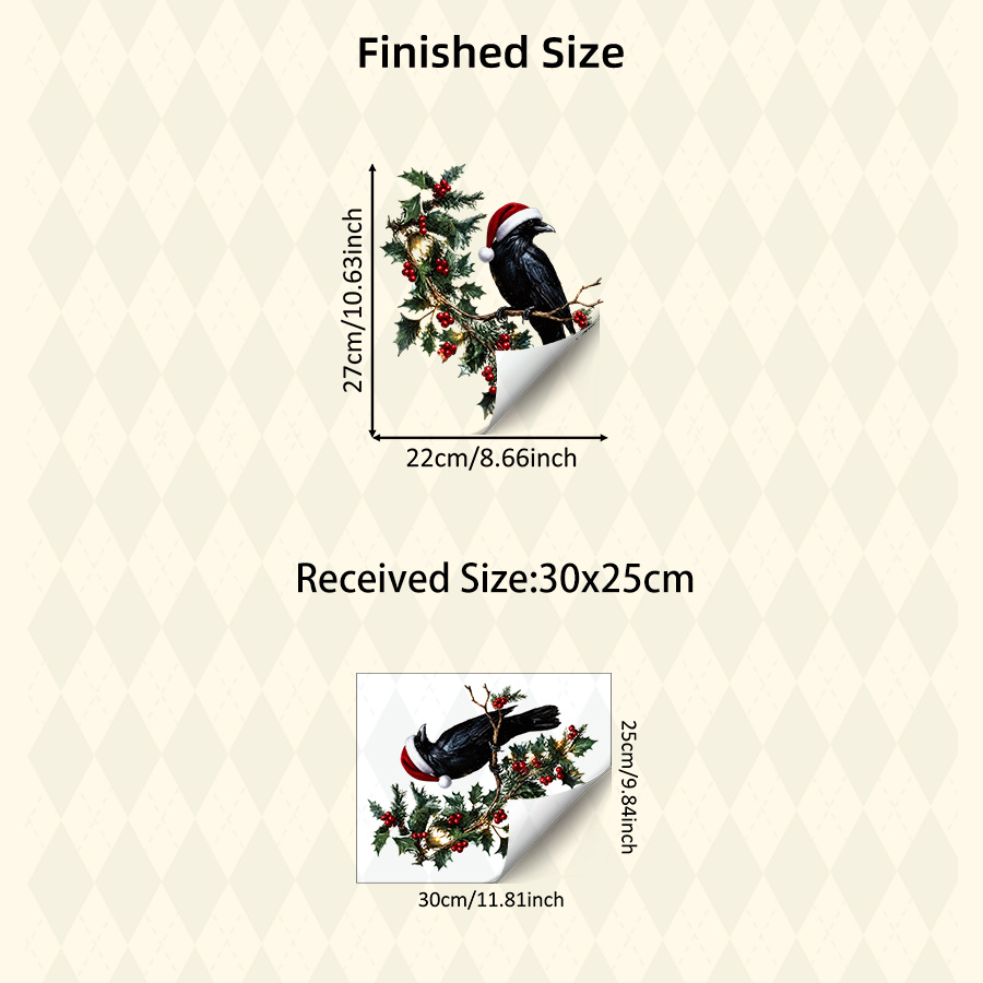 TEMU 1pc Christmas Window Clings Static Stickers With Santa Hat Reusable Removable No Residue Electrostatic Glass Decals For Winter Wonderland Shop