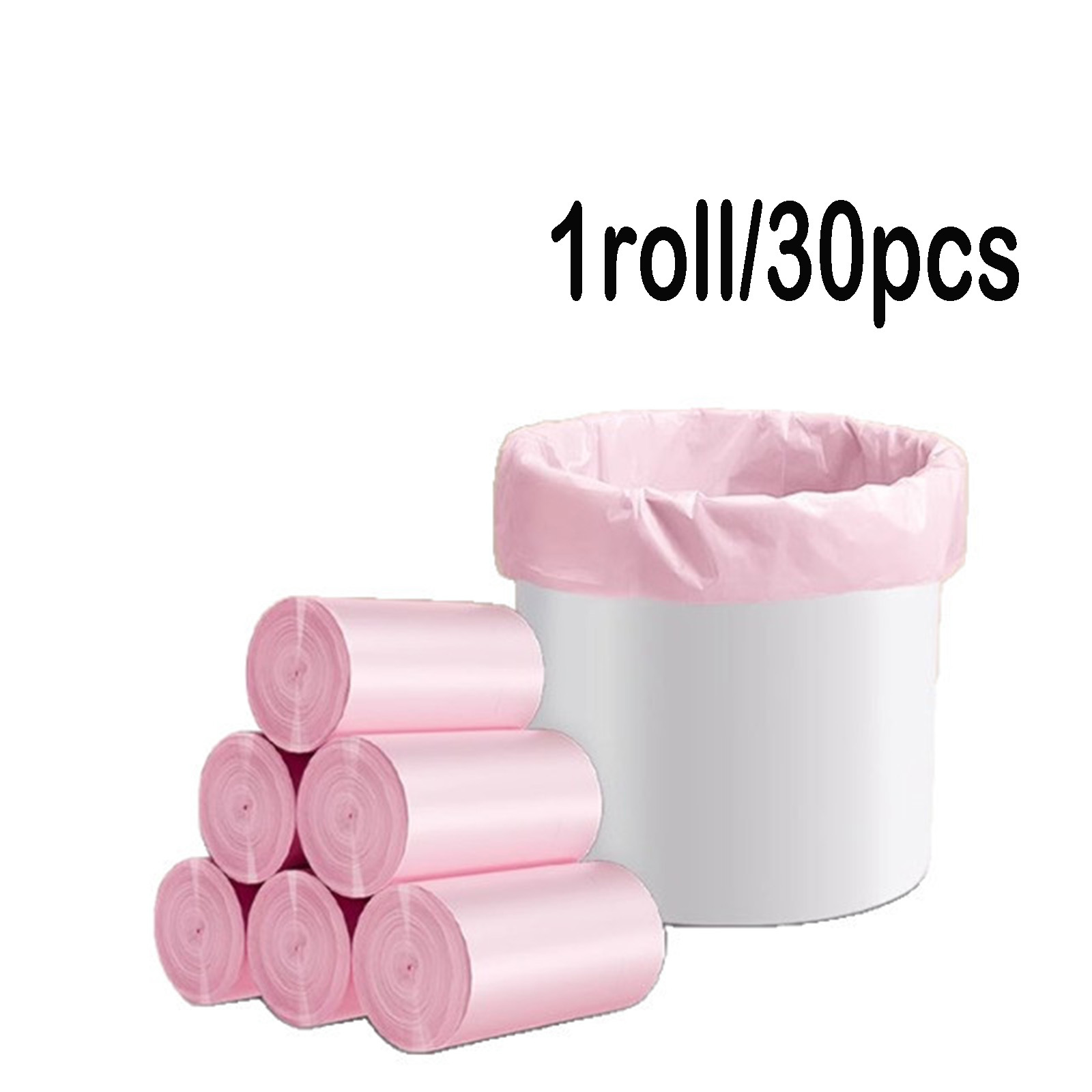 E-shop 30 Stk./1 Rolle Flache Mülleimerbeutel 30x35 cm - Auslaufsichere, zulaufende Müllsäcke für Schreibtisch, Auto und Tierabfallentsorgung