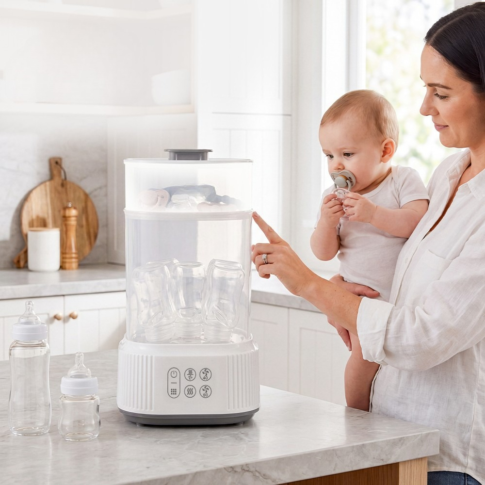 TEMU 2-tier Baby Bottle Sterilizer And Dryer, Suitable For Baby Bottles, Pacifiers & Baby Additions
