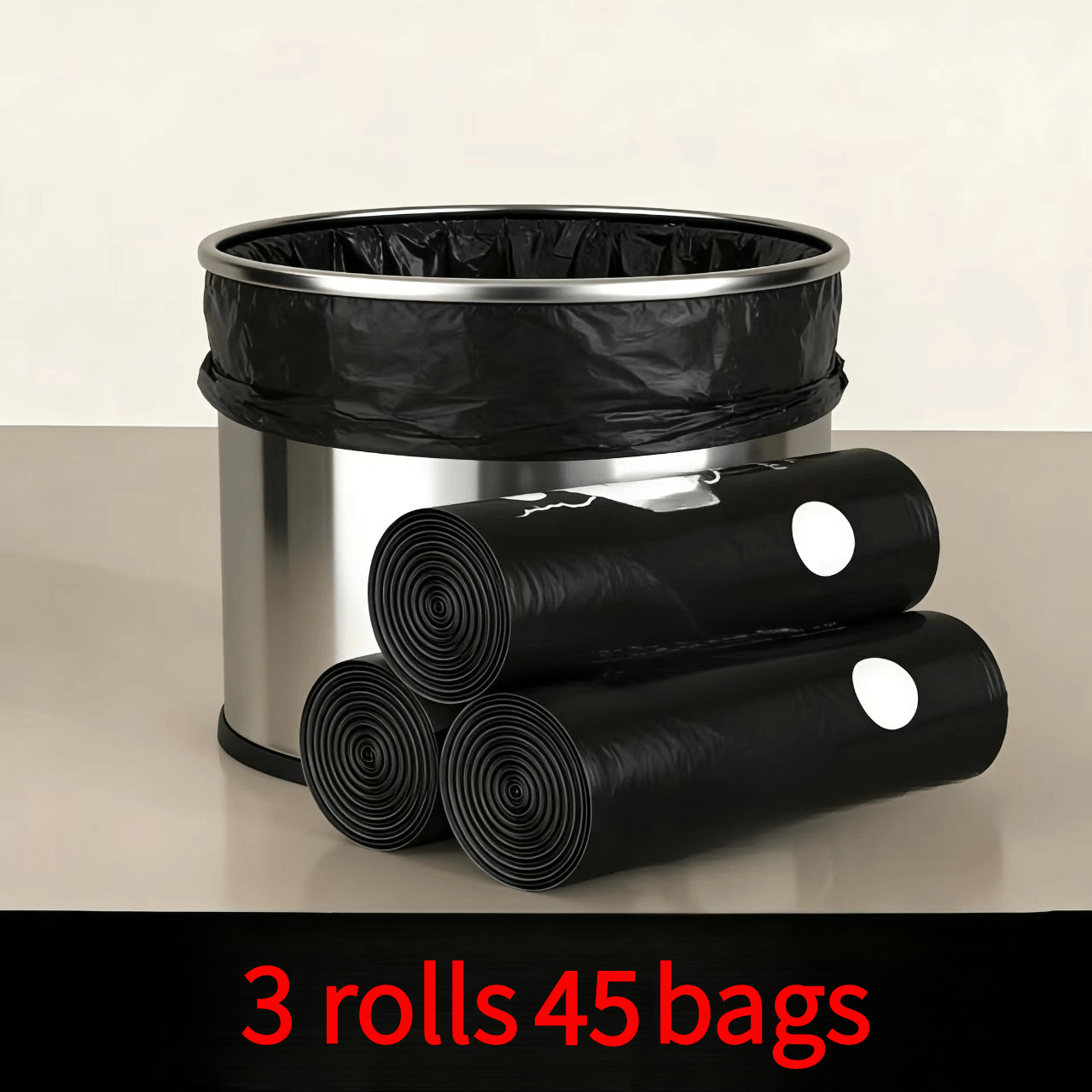 TEMU 3 Rolls Of 45 Disposable Drawstring Garbage Bags- Perfect For Cleaning Homes, Kitchens, Offices, And Restaurants!-very Suitable For Outdoor,