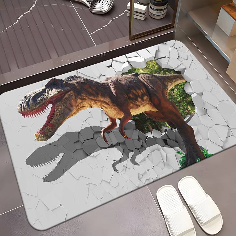 Zerbino Originale 3D A Forma Di Dinosauro – Antiscivolo Per Esterno/Interno, 59x40 Cm