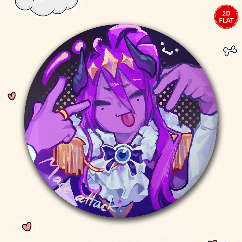 TEMU 2d Flat - 1pc Classic Popular Style Classic Anime Cartoon Fashion Brooch/pin/badge, For Jeans, Clothes, Backpacks And Hats, Suitable For