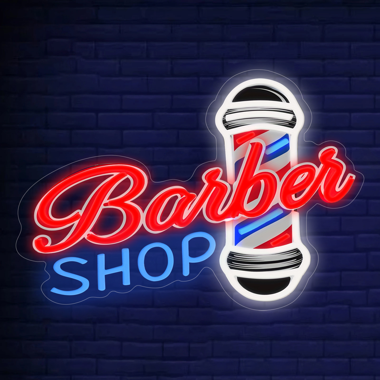 

1pc Barber Shop Neon Sign - Usb Powered Led Wall Decor Light For Salons & Hairdressers, Perfect Gift Idea