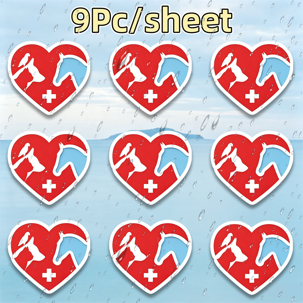 item picture 9pcs page veterinary themed vinyl stickers suitable for car stickers bumper stickers phones laptops refrigerators toolboxes suitcases waterproof and durable stickers  