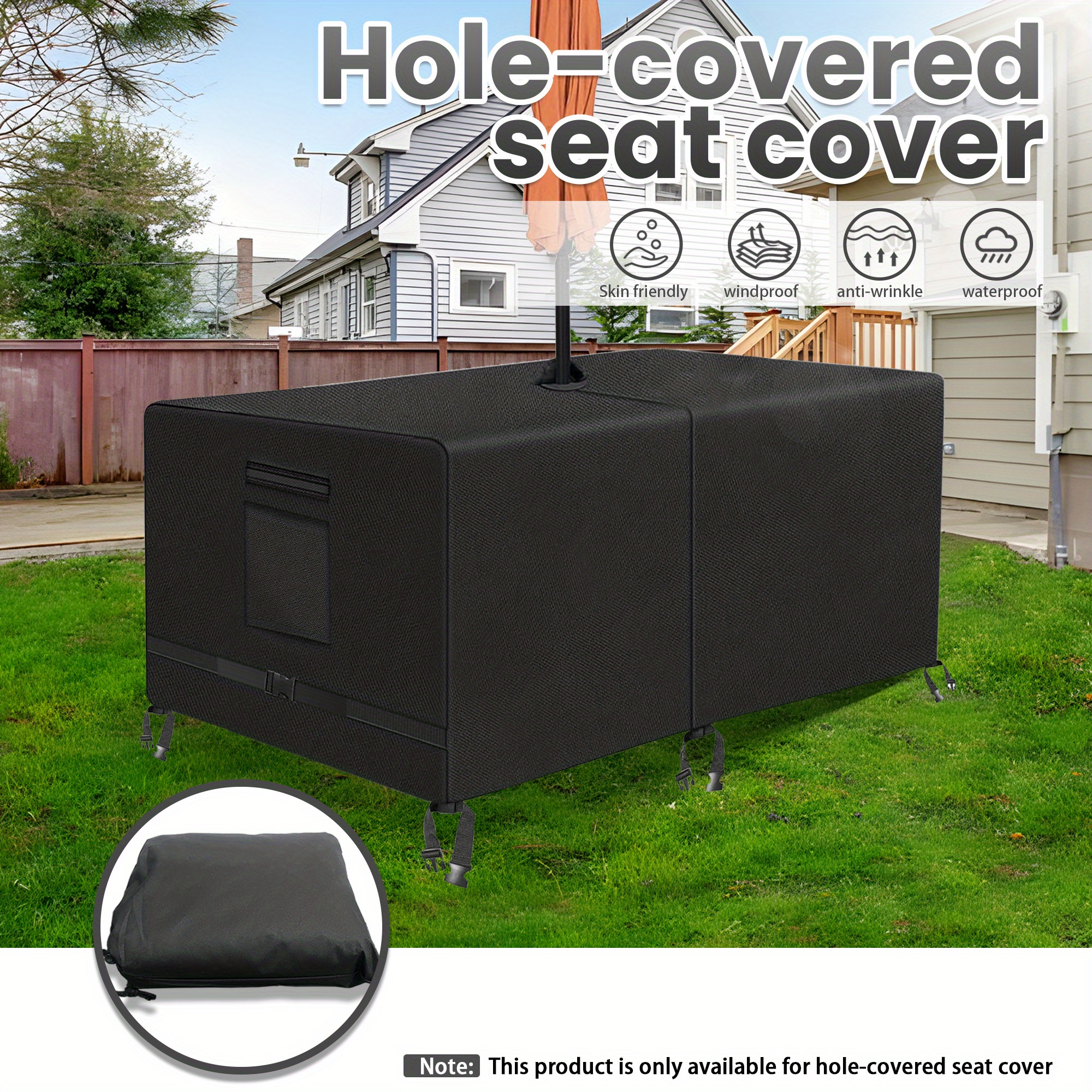rectangular tablecloth with umbrella hole for patio side table cover with awning hole awning table cover suitable for picnic parties and patio barbecues