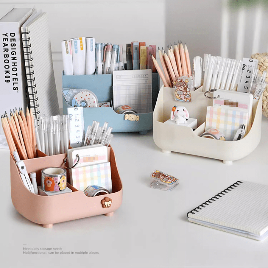 1pc versatile cosmetics storage box with dividers ideal for bedroom organization holds makeup skincare products pens more in light blue or white Product details 1