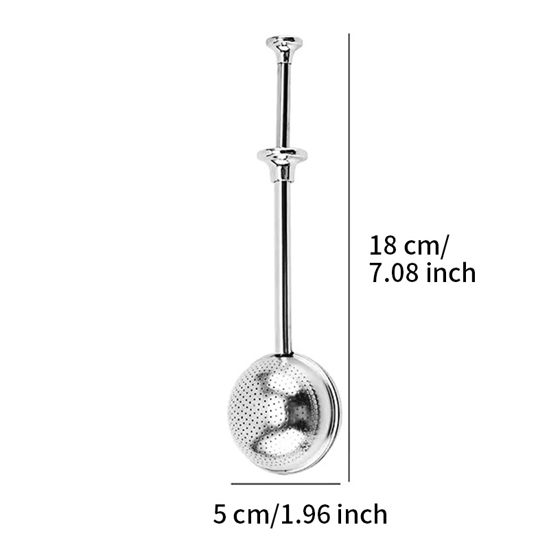 긴 손잡이와 미세 메쉬 스트레이너가 있는 스테인리스 스틸 차 주입기 - 베이킹용 내구성 있는 밀가루 및 향신료 설탕기, 차 주입기 포함, 베이킹 필수품|인체공학적 디자인|긴 손잡이 그립