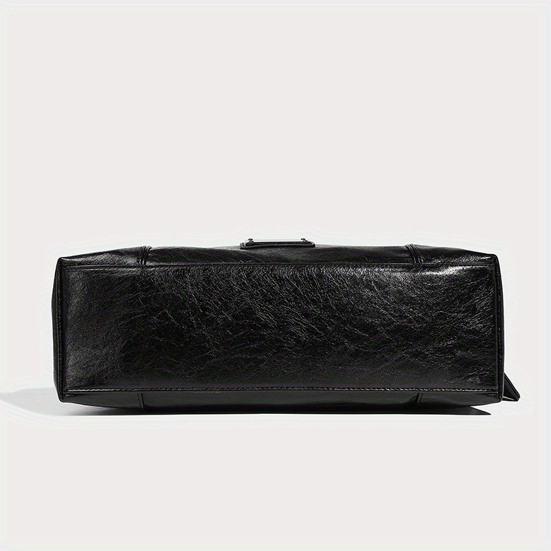 Vintage Style Shoulder Bag for Women with Metal Tag Embellishment