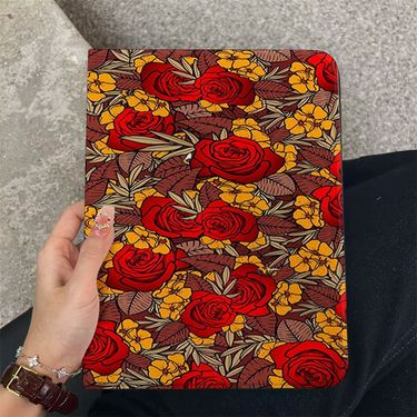 for iPad Air/Mini/Pro Case with Rose Blossom Cover - Shockproof -Slip Tablet Case Suitable for iPad Air 1/2/3/4/5/6/7, Mini 1/2/3/4/5/6/7, Pro 5/6/M4/M9.7/10.5/12.9/11/13 Inch, Fold Cover Case Cover for iPad Tablet