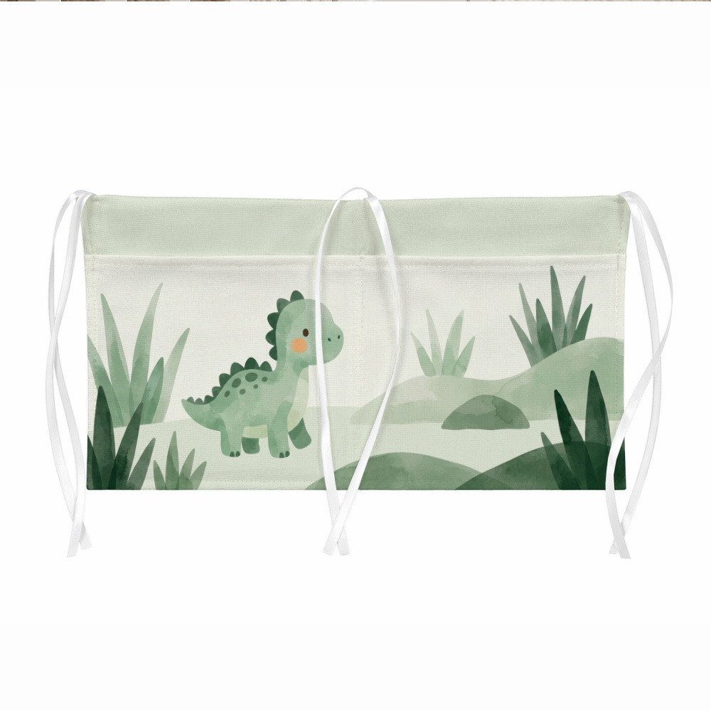 TEMU 1 sac de rangement double poche Kawaii aquarelle Nature, dinosaure et paysage, vert sauge, multifonctionnel, facile à installer, rangement
