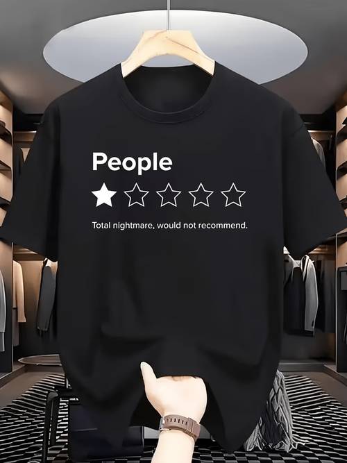 item picture breathable t shirt with satirical text print lightweight street style for and casual attire