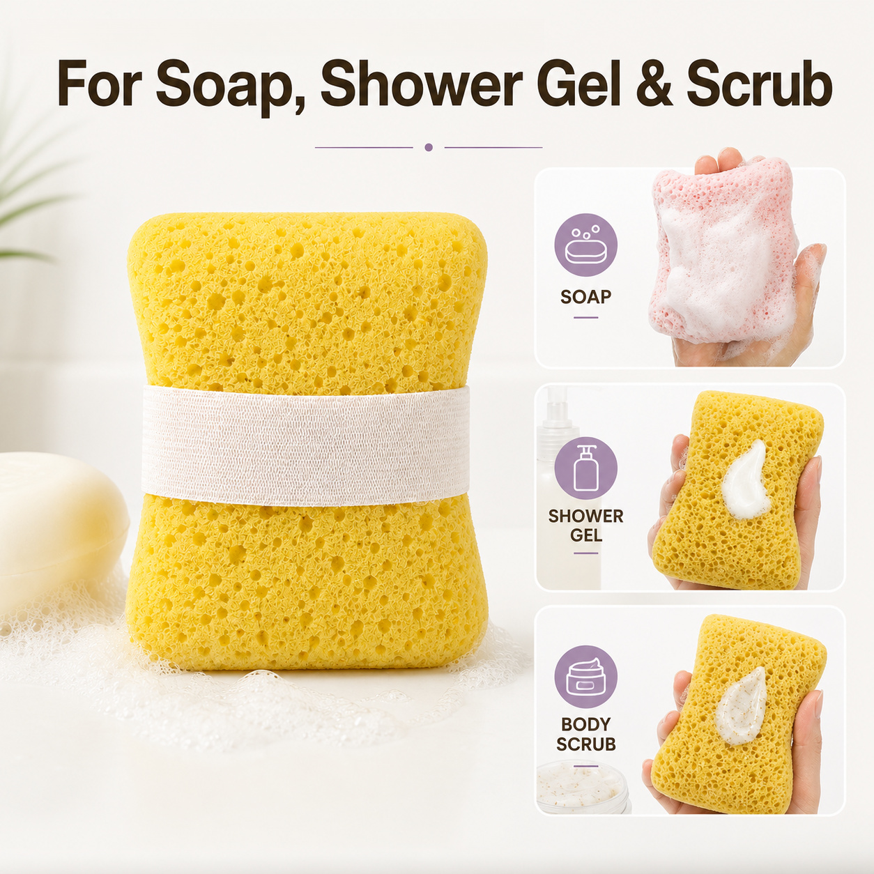 honeycomb bath net with soap pocket quick foaming shower sponge soft body scrubber suitable for elastic soap holder hygienic bath accessory for wet use suitable for bath shower quick foaming sponge for daily cleansing Product details 0