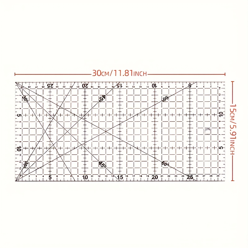 TEMU Acrylic Sewing Ruler- 30.0cm X 15.0cm Grid Line, Used For Tailoring, Crafts And Handicrafts, Sewing Ruler For Tailoring, Craft Tools, Precision