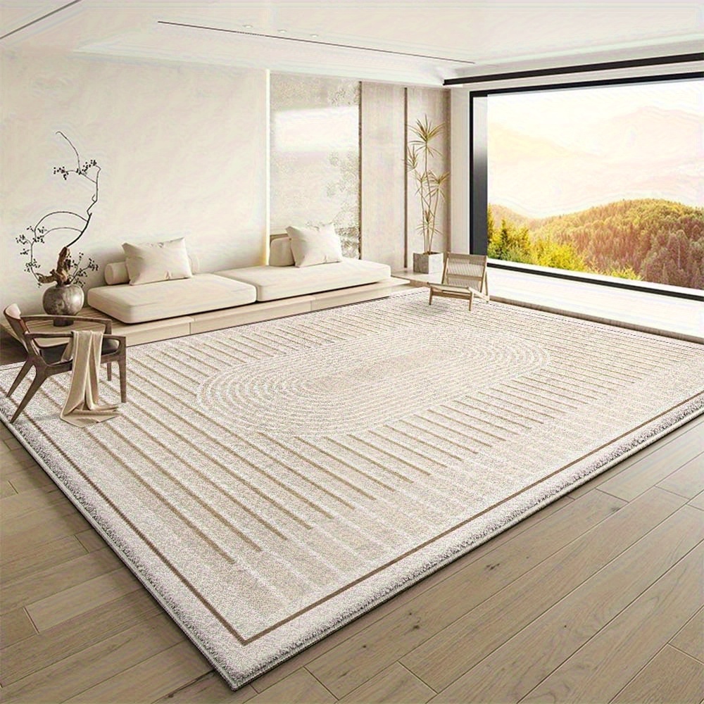 The Washable Modern Carpet Features a Retro Yet Minimalist Design, Perfect for Creating a Warm And Cozy Home Environment. This Ultra-Soft, Thick, Non-Slip Area Rug with a Large Gradient Design Is Machine Washable And Suitable for Living Rooms