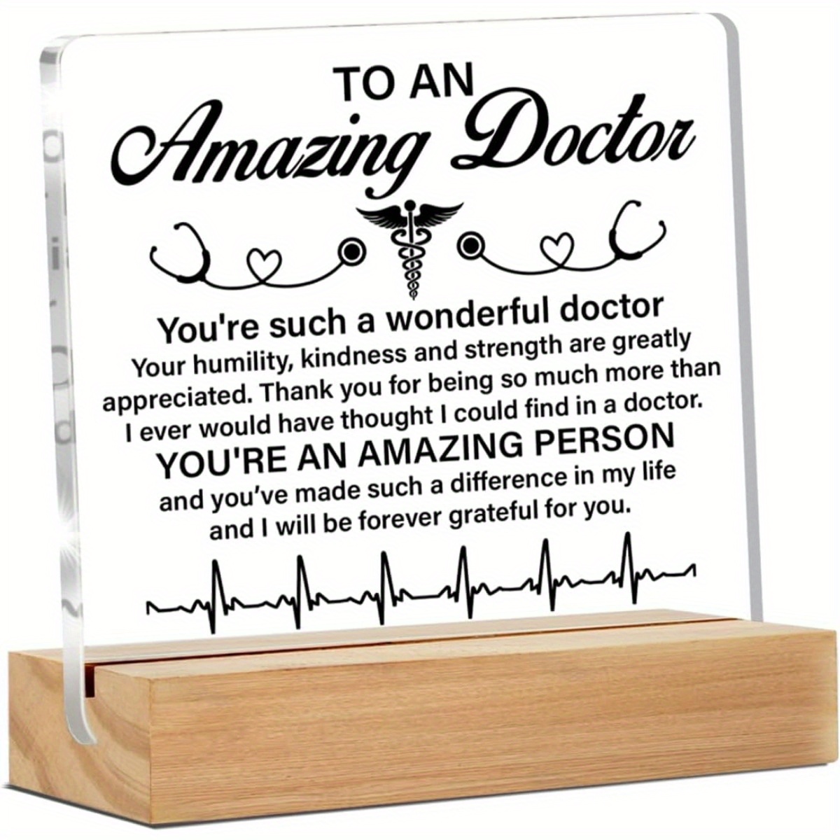 TEMU 2d Flat, Suitable All , 1pc 2d Flat Car Decoration, Doctor, Unisex, Thank-you Day, Retirement Birthday Commemorative Plaque, Transparent Desktop