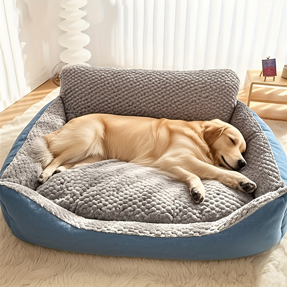 TEMU Canapé-lit extra-large de luxe en peluche pour animaux de compagnie - Épaissi pour plus de chaleur, haut, convient aux chats et aux chiens,