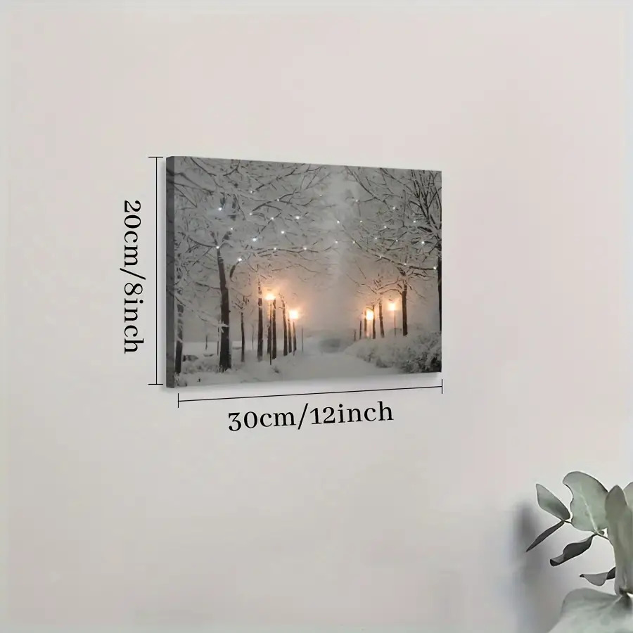 TEMU 2d Flat, 2d Flat, 1pc Framed Canvas Poster, Christmas Wall Art Canvas Painting, Ideal Gift For Bedroom Living Room , Wall Art, Wall Decoration,