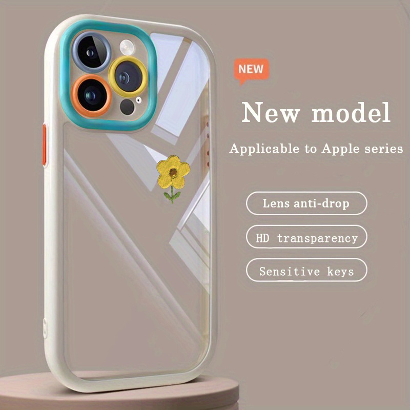 TEMU Phone Case: Creative Knitted Yellow Flower Couple Full-cover High-end Phone Case - Compatible With Iphone 17/17 Pro Max/17 Air/16 Pro
