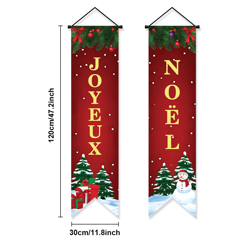 TEMU Plat 2D, Bannière de Fête Plate 2D, 2 pièces, Drapeaux Décoratifs Suspendus sur le Thème de Noël " Noël" en Français, , 47,2x11,8 Pouces,