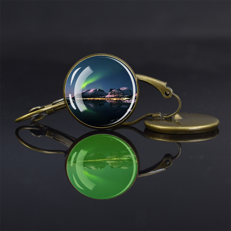 Luminous Northern Lights Romantic Bronze Earrings, Gift for Her