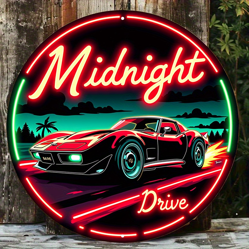 

Heritage Light, Drive" Vintage Neon Metal Sign - Sleek Design With & , Bars, Cafes, Beach Houses & Backyards, 7.8x7.8 Inch, Room Decor