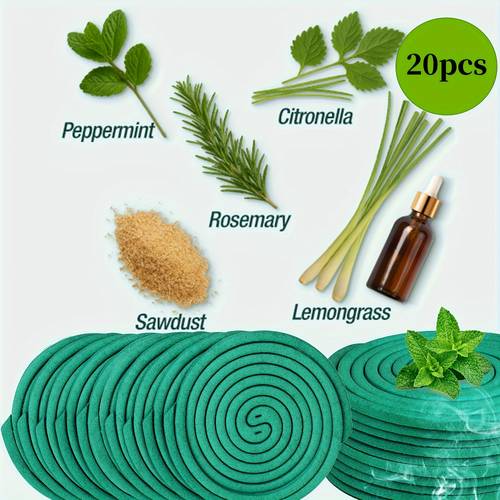 20pcs of large thick made from sage citronella and mint leaves with a of hours from artificial wood and natural essential oils suitable for outdoor patios camping indoor bedrooms