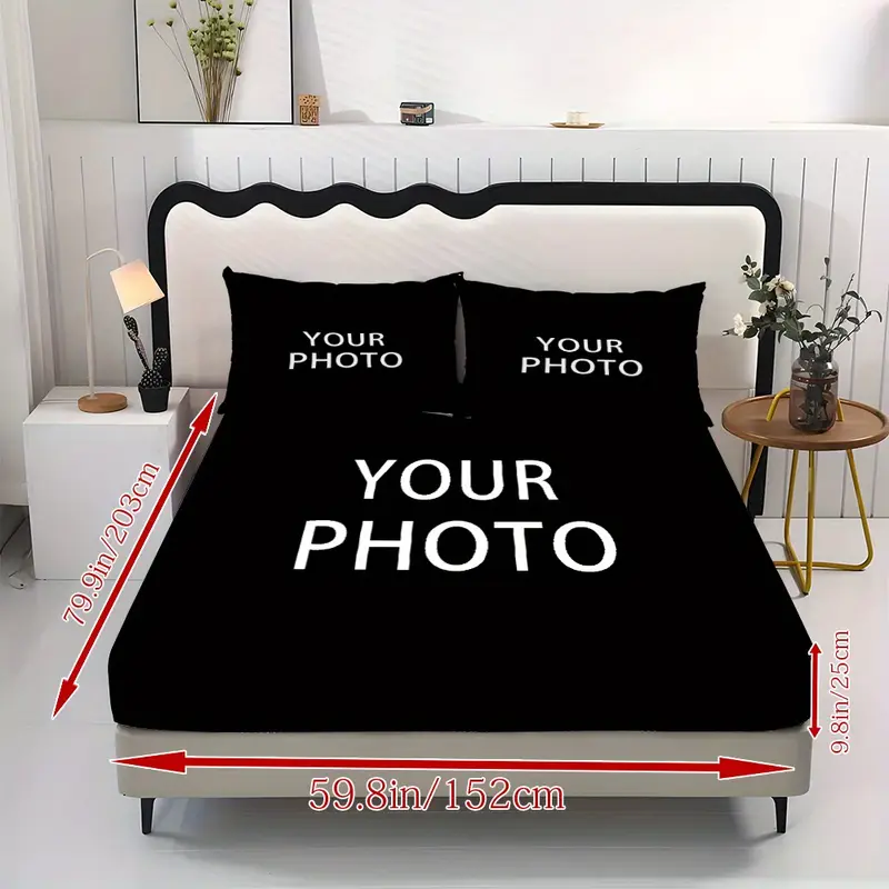 customize a personalized name 3pcs bedding set with red spider web bed skirt including 1 bed skirt and 2 pillowcases without pillow core suitable for bedrooms homes and couples the mattress protector is soft and comfortable to the light beige Product details 5