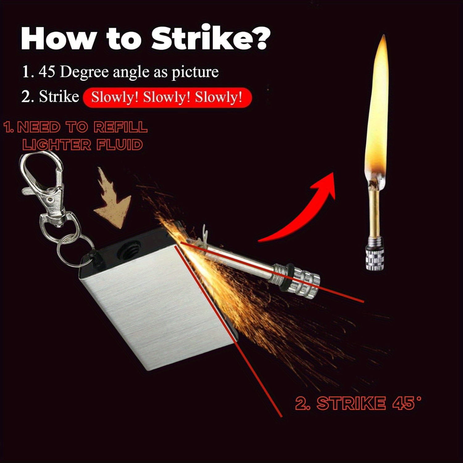 12pcs windproof waterproof metal match keychains built in permanent matches durable emergency   for camping hiking survival compact outdoor safety essentials perfect gift for   hiking accessories sleek metallic design weatherresistant matches camping essentials portable     material   and campers Product details 1